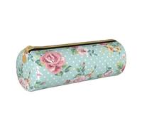 JCAKES Simpatico astuccio in pelle marrone con gufi in stile cartone animato astuccio per matite astuccio per matite piccola borsa per matite astuccio personalizzato forniture di cancelleria, Fiori di