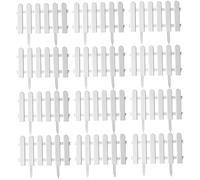 Jcasbdn 12 Pezzi di Recinzione di picchetti Bianchi, siepe per Recinzione del picchetto in plastica Bianca, 20x12 Bordo del Prato Protettivo Decorativo per Giardino, paesaggi, fattorie