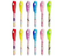 Jcasbdn 12 Pezzi Penna di Inchiostro Invisibile con Luce UV Light 5 Pollici Fun Invisibile Cartoon di plastica I pennarelli per l'inchiostro per Bambini 812 Premi Classe Pago Spy Party Bomboniere