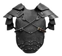Jcasbdn Armatura del cavaliere medievale PU Armatura per il torace in pelle per uomini Costumi di pianta del pettorale regolabile per la festa di cosplay di Halloween