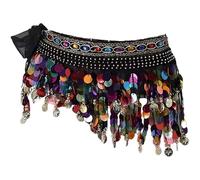 Jcasbdn Belly Dance Hip Scarf, Bling Wituil Coin Belly Dancing Skirt Wrap, Dance Costumes for Women Performance