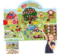 Jcasbdn Farm Felt Story Board Set 32 x 27 Big Farm Animals Felt Board per i più Piccoli Giocattoli per la Parete educativa per la narrazione per narrazione delle attività per Bambini Indoor