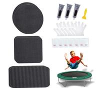 Jcasbdn Kit di Riparazione Patch di Trampolino, 1 Set Kit di Riparazione del Trampolino Autoadesivo 7.8x3, 9 & 5x5 & 4.1, con Colla, Raschietto e Guanti per la di Lacrime o Fori