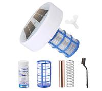 Jcasbdn Pool Ionizer Practical Water Purifier Outdoor Solar Pool Ionizer with Light, Brush And Test Paper Reduce Chlorine up to 35, 000Gal Prevent Cloudy Water Purifier