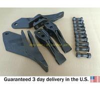 JCB Pala Meccanica - 2 Pz. Denti & 2 Sidecutters & 10 Dadi & Bulloni ( Misti