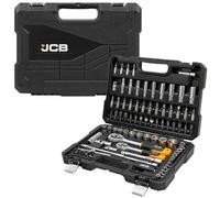 JCB Set di chiavi a bussola e punte da 1/4" e 3/8", in acciaio al cromo vanadio resistente, 94 pezzi