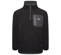 JCB Trade Pesante 1/4 Zip Pile Maglione Tinta Unita Tasche con Lavoro Termico
