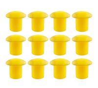 JCBIZ 12pcs Plastica Rinforzata Cappuccio di Protezione Giallo Sicurezza Fungo Indagine Rebar Cap per Diametro 10-25mm Rinforzo