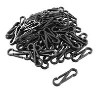 JCBIZ 60 ganci in plastica - 8 ganci per asciugamani e guanti da 30 mm neri per cordino a scatto clip a moschettone per cerniere e carte d'identità