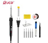 JCD 80W Kit saldatore elettrico Set Strumento di saldatura regolabile a temperatura digitale Stagno per saldatura con punte di ferro Strumenti di riparazione