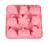 JchEnye 1 pezzo autunno rosa silicone cioccolato stampo foglia d'acero, ghianda e zucca stampo 3D cioccolato Candy Mould per autunno Ringraziamento Harvest tema