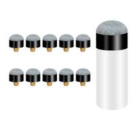 JchEnye 10 Confezioni di puntali per stecca da biliardo Puntali a vite di ricambio con ferri per stecca da biliardo 12mm Grigio Kit di accessori per stecche da biliardo Stecche da snooker