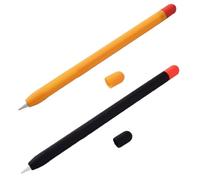JchEnye 2-Piece Apple Pencil Silicone Case Custodia ultrasottile per Apple Pencil, compatibile con Apple Pencil di seconda generazione e Apple Pencil Pro (2 pezzi, nero + arancione)