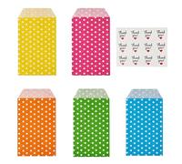 JchEnye 40 buste per pane e burro, per barre di caramelle, piccole buste regalo e snack. Adatte per compleanni bambini, matrimoni, Pasqua, etc. (48 adesivi in dotazione)