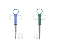 JchEnye Alimentatore di compresse in 2 pezzi, alimentatore di farmaci per animali domestici, siringa iniettatrice di pillole, alimentatore di compresse per allattamento，blu/verde