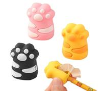 JchEnye Mini temperamatite a 3 Pezzi, Zampe di Gattino, 4x2,5 cm, plastica, per matite Standard, temperamatite Portatile (Arancione + Nero + Rosa)