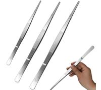 JchEnye Pinzette da Cucina in Acciaio Inox 3 Pezzi 20 cm, 25 cm, 30 cm, pinzette da Cucina Professionali, pinzette durevoli per Carne e Barbecue