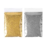 JchEnye Set di 100 g di vernice glitterata in polvere oro e argento Fai da te Artigianale Decorativa Nail Art Glitter Party, Natale, Matrimonio, Compleanno Decorativa Polvere dorata