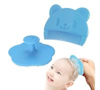 JchEnye Set di 2 Pettini per Neonati in Blu - Pettini e Spazzole in Silicone per il Massaggio del Cuoio Capelluto - Ideali per i Piccoli Bambini