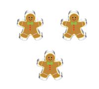 JchEnye Set di 3 Pezzi di tagliabiscotti a Forma di omino di Pan di Zenzero, tagliabiscotti Natalizi in Acciaio Inossidabile, tagliabiscotti