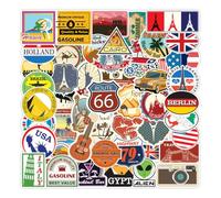 JchEnye Set di adesivi da viaggio vintage, 100 pezzi di adesivi da viaggio vintage retrò - Per agende, calendari, computer portatili, custodie da viaggio, custodia del telefono, fai da te!