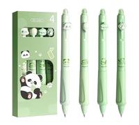 JchEnye Set di Biro cancellabili con 4 Penne Animali Cono Gelato con Zampa di Panda - Sfera all'estremità per Rimuovere l'inchiostro - Penne a Sfera Blu - Penne a Sfera cancellabili