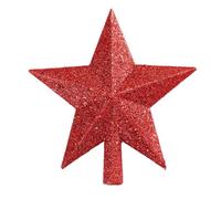JchEnye Stella per L'Albero di Natale, Cappello per L'Albero di Natale, Puntale in plastica per L'Albero di Natale, Puntale a Stella per L'Albero di Natale, Decorazione per L'Albero di Natale (Rosso)