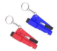 JchEnye Strumento di Fuga per Auto con Clip Portachiavi di Sicurezza per Auto, rompivetro e Taglia Cinture, Martello di Emergenza, Confezione da 2, (Rosso + Blu)