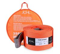 JCHL Cinghia di traino resistente di recupero, 4 "x 20 'corda, 35000 libbre (18 ton), capacità nominale, fune di traino fuoristrada, anelli rinforzati, borsa