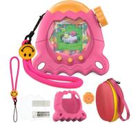JCHPINE Custodia rigida e silicone per Tamagotchi Paradise Electronic Pet Custodie, Custodie protettive per Tamagotchi Paradise con pellicola proteggi schermo e cordino (arancione)