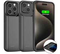 JCK Batteria per iPhone 15 Plus iPhone 15 Pro Max 7000mAh Ricaricabile Custodia Power Bank per iPhone 15 Plus Caricabatterie Batteria Supporto Apple Pay, CarPlay, BX12 6.7'' Nero