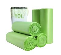 JCKCWL Piccoli sacchetti biodegradabili per la spazzatura, 100 pezzi, 10 l, sacchetti per rifiuti alimentari, compostabili, per riciclaggio di rifiuti per cucina e ufficio, verde, 45 x 50 cm