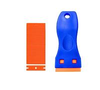JCKD 1 pezzi mini raschietto in plastica con 20 lame in plastica, raschietto in plastica,rimozione di residui adesivi adesivi per finestre di vetro e autoadesivi auto, rimozione di etichette