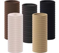 JCKD 100 elastici per capelli in cotone, 4 cm, elastici per capelli, morbidi elastici, per coda di cavallo, elastici unisex, adatti per donne, donne e ragazze (5 colori)