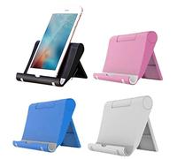 JCKD 4 pezzi Supporto da scrivania regolabile e pieghevole in plastica per tablet da 6 a 11 pollici, compatibile con iPhone Samsung Galaxy Android Tutti gli smartphone Supporto desktop(4 colori)
