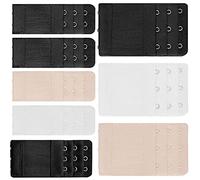 JCKD 8 Pezzi Estensioni Reggiseno, Estensore di Reggiseno Prolunga Reggiseno Reggiseno Extender 2 Ganci / 3 Ganci Reggiseno Prolunga per Reggiseno da Donna (Colore della Pelle, Bianco, Nero)