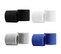 JCKD 8 pezzi Polsino elastico sportivo per uomini donne polsino universale anti sudore assorbente sport palestra umidità per calcio, basket, tennis, ginnastica, golf, corsa (blu/grigio/bianco/nero)