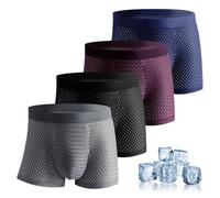 JClorix Boxer Uomo in bambù - Confezione da 4 Pezzi Underwear Traspirante & Eco-Sostenibile, Ultra-Morbido, Taglie da L a 4XL