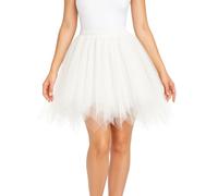 JClorix Gonna in tulle Tutu corta Petticoat Sottogonna con vita elastica per donna - Carnevale Halloween Matrimonio Danza Cosplay Rockabilly Party Sera Mini Jupe