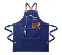 JClorix Grembiule Cucina Uomo Cross Back - 100% Cotone Canvas 68 × 76 cm, Regolabile, Robusto per BBQ, Barista e Officina, Grembiule da Lavoro Professionale