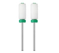 JCMaster® 2x Punte forma cilindrica ceramica decorate con cristallo misura universale per rimuovere smalto semipermanente gel per unghie mani e piedi e per la rifinitura grana coarse