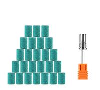 JCMaster® Scovolini abrasivi di alta qualità per Fresa per Unghie + 1 Mandrino Manicure Pedicure Preparazione unghia naturale modellamento gel acrilico rifiniture ricostruzione Grana Media 150-25 pz