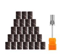 JCMaster® Scovolini per Fresa per Unghie + 1 Mandrino in acciaio - Ideale per Manicure, Pedicure - Preparazione unghia naturale, modellamento gel/acrilico - eliminazione sollevamenti- Grit 150-25 pz