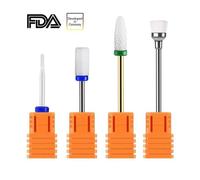 JCMaster® Set di Punte in Ceramica per Fresa per Unghie Professionale con Penn