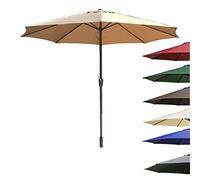 JCNAGXY 270cm Wine Red, Khaki Garden Parasol Umbrella, Sun Protection, Outdoor Sunshade with 8 Sturdy Ribs Used for Beach, Pool, Balcony, Dining Tables, Outdoor Showerproof Umbrellas