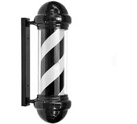 JCNAGXY Barbiere Leggero Barbiere a LED Pole 73 cm Nero + Salone Bianco Logo Impermeabile a Rotazione per Salone di Salone di Salone segna