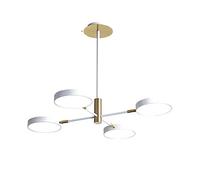 JCNAGXY dimmable LED Chandelier Nordic garwarm 4 Lights Sputnik Pendant Lighting Solid Wood Ceiling Light Fixture for Bedroom livingroom Dinning Room-White - Tricolor Light 4 Lights