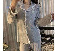 JCNAGXY Donne Ruffles Pajama Pajama Set Tims Lungo PANTANI FUSH Long SLINE Abbigliamento del sotto Mente SNEGLIO FEMICHE