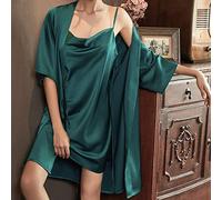 JCNAGXY Female Pajamas Sets Summer for Women Casual Turn-Down Collar Shirt Long Sleeve Top Long Pants Sleepwear