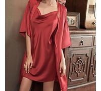 JCNAGXY Female Pajamas Sets Summer for Women Casual Turn-Down Collar Shirt Long Sleeve Top Long Pants Sleepwear